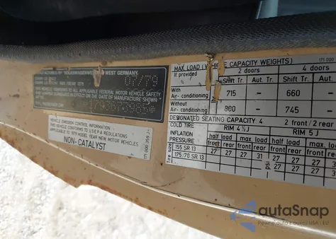 1979 Volkswagen Rabbit from USA, damaged, VIN 1793673985